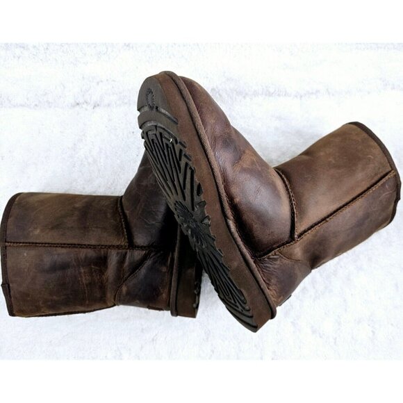 UGG Classic Mid-Calf Sheepskin Boots 1016559 Dark Brown 7 New No Box - Picture 6 of 11